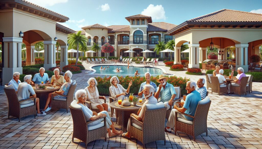 Port St. Lucie retirement community with homes and greenery
