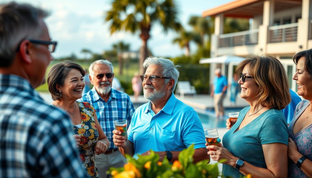 Vibrant retirement community in Port St Lucie with pool and clubhouse.