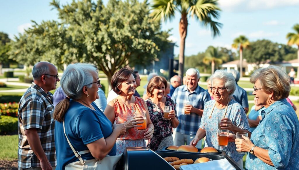 Port St Lucie 55+ community event with residents socializing