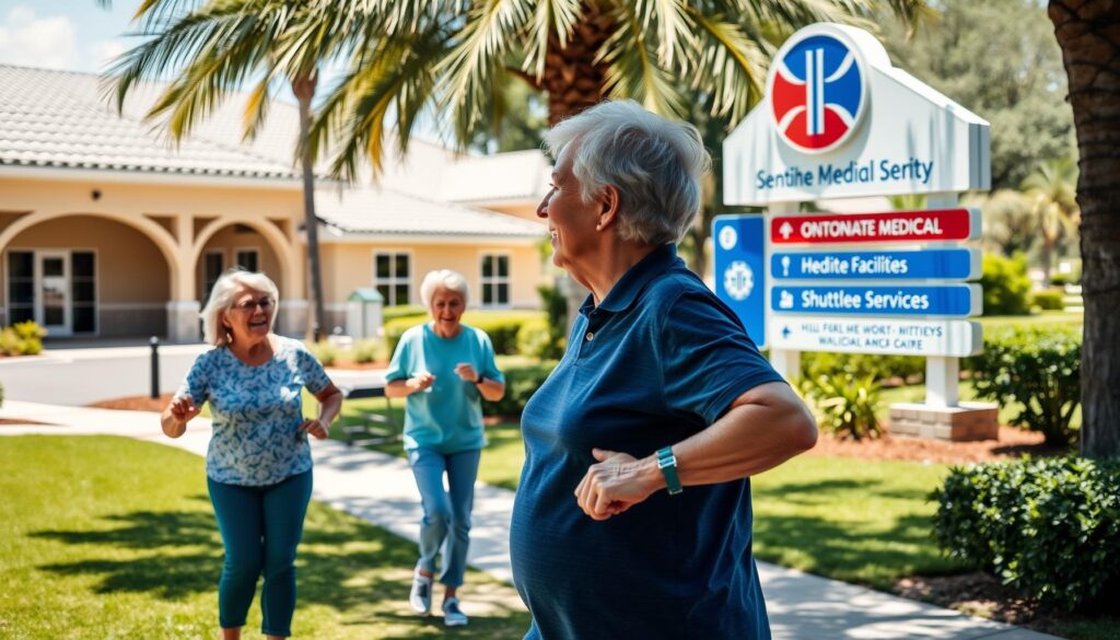 Map of medical access near Port St Lucie 55+ communities