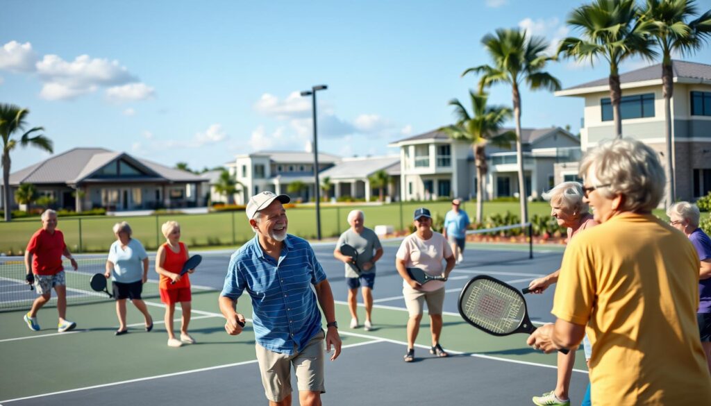 Active retirees enjoying modern amenities in Port St Lucie.