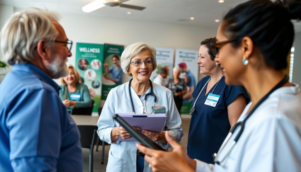 Seniors reviewing medical care services in Port St Lucie.