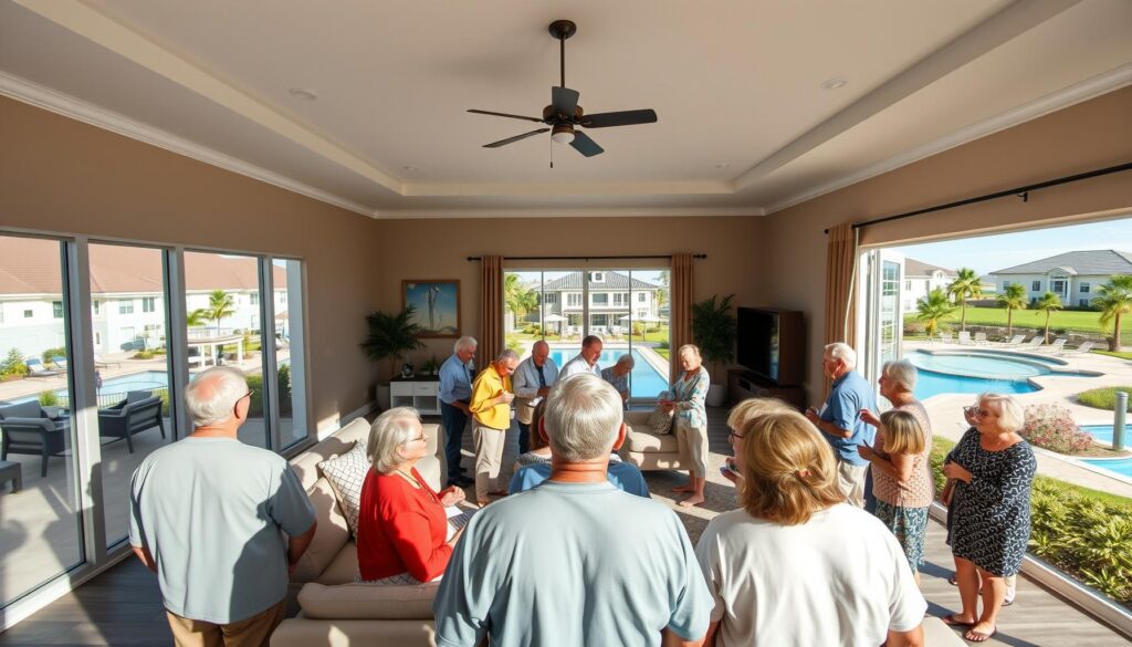 Visitors touring a 55+ community open house in Port St Lucie