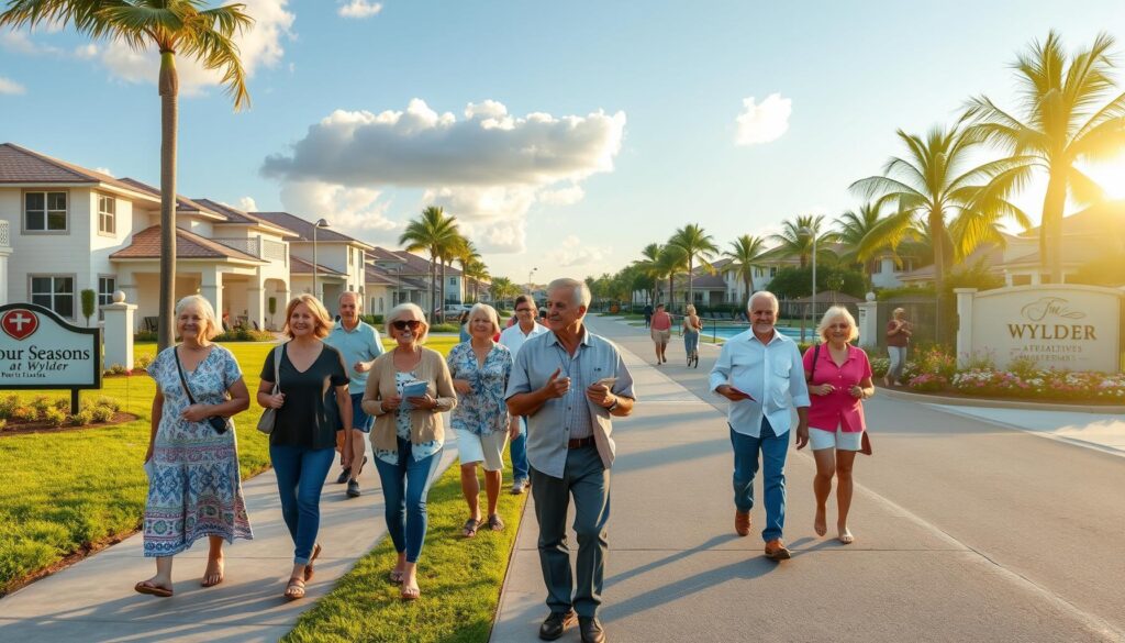 Modern homes and amenities in Port St. Lucie 55+ active adult community, Florida.