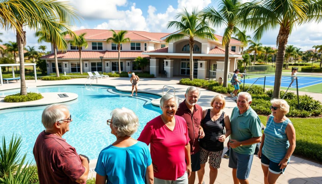 Four Seasons at Wylder resort-style pool and clubhouse for active 55+ retirement living in Port St. Lucie