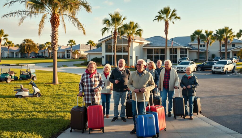 Snowbird residents socializing at Four Seasons at Wylder in Port St. Lucie, Florida