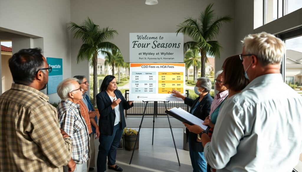 Chart comparing CDD and HOA fees for homes in Port St. Lucie, Florida