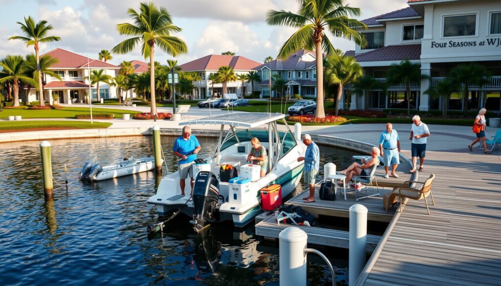 A scenic 55+ waterfront community in Port St. Lucie with marina and boating facilities