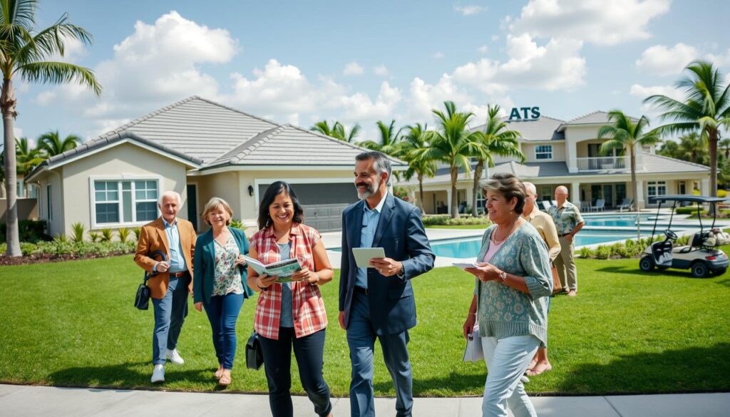 Single-family home and villa side by side in a Port St. Lucie 55+ community