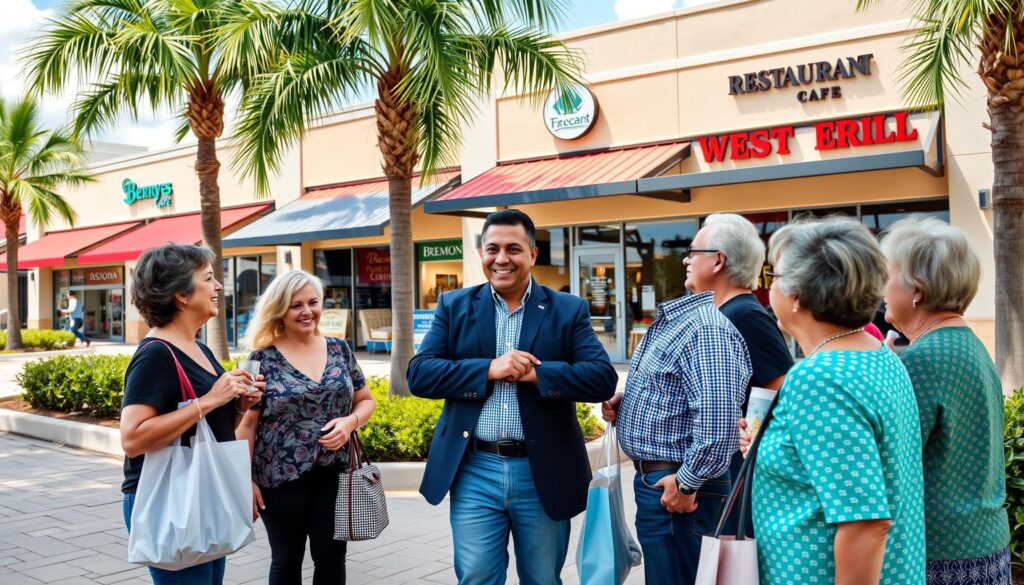Variety of restaurants and shopping centers near Port St. Lucie 55+ communities