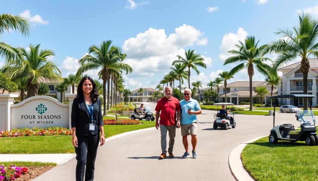 Aerial view of resort-style communities in Port St. Lucie, Florida with homes and amenities